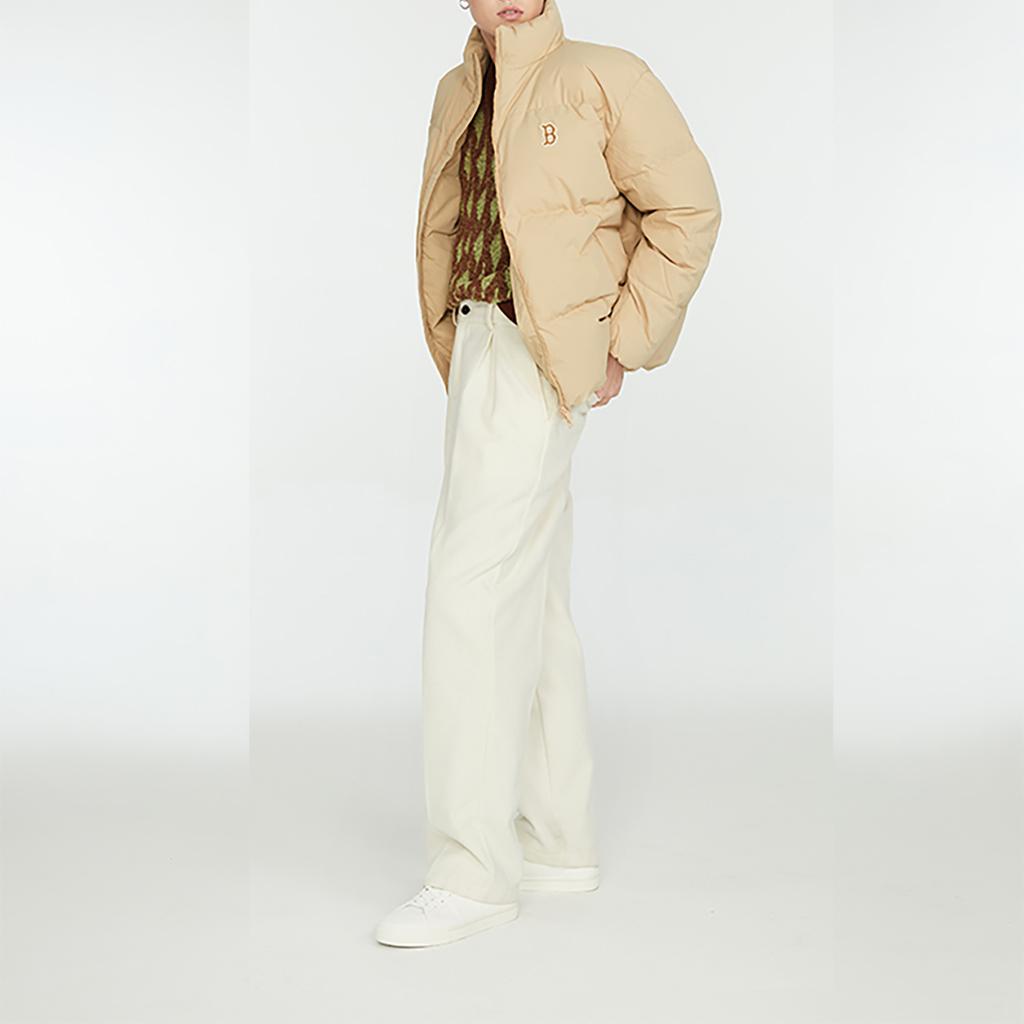 New MLB Down Jacket Unisex Linen Beige Yellow 3ADJB0336-43BGM