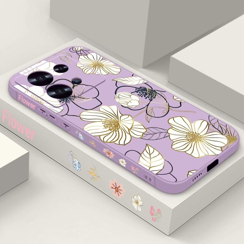 Lanyard Soft TPU Case For Xiaomi Redmi Note 13 14 Pro Plus 12 14 Pro 5G Note 13 11 13C 4G White Flower Silicone Phone Cover