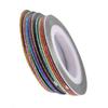 12Pcs Mixed Colors Nail Art Shiny Sticker Rolls Thin Striping Tape Glittery Line DIY Styling Nail Art Tips Decoration Sticker Fashion Designs