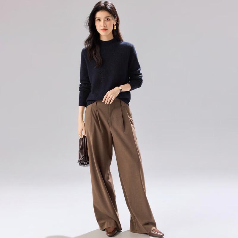 Jinjuan Women's Mock Neck Wool Blend Sweater