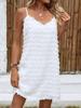 European & American V-neck Tassel Camisole Dress - Solid Color Summer Women's Fashion