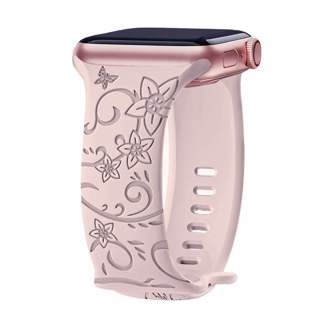 Blumenmuster Band Weiches Silikonarmband für IWatch Ultra 3 2 49mm 46 45 44 42 41 40 38 Mm für Apple Watch Serie 11 10 9 8 6 SE7