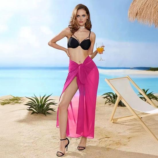 Cover Up Skirt Quick-Drying Beach Wrap Skirt Loose Fit Breathable Anti-UV Swimwear Beachwear Mesh Bikini Cover Up