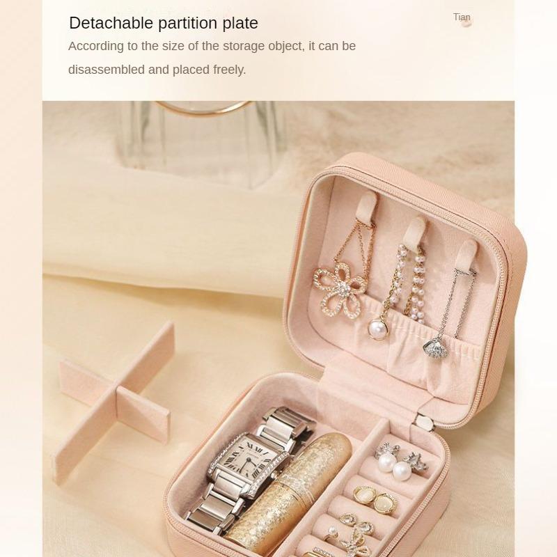 Boîte à bijoux Portable, bagues de voyage, clous d'oreilles, boîte à bijoux, boîte de rangement de bijoux, sac Compact mignon en forme de cœur pour fille