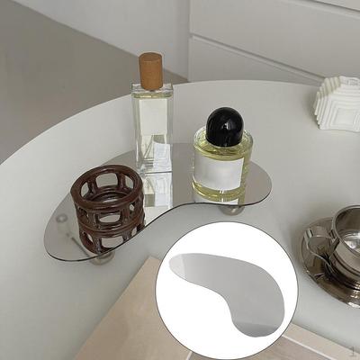 Mirror Effect Vanity Tray Dresser Display Cosmetic Organizers Cupcake Serving Plate Background