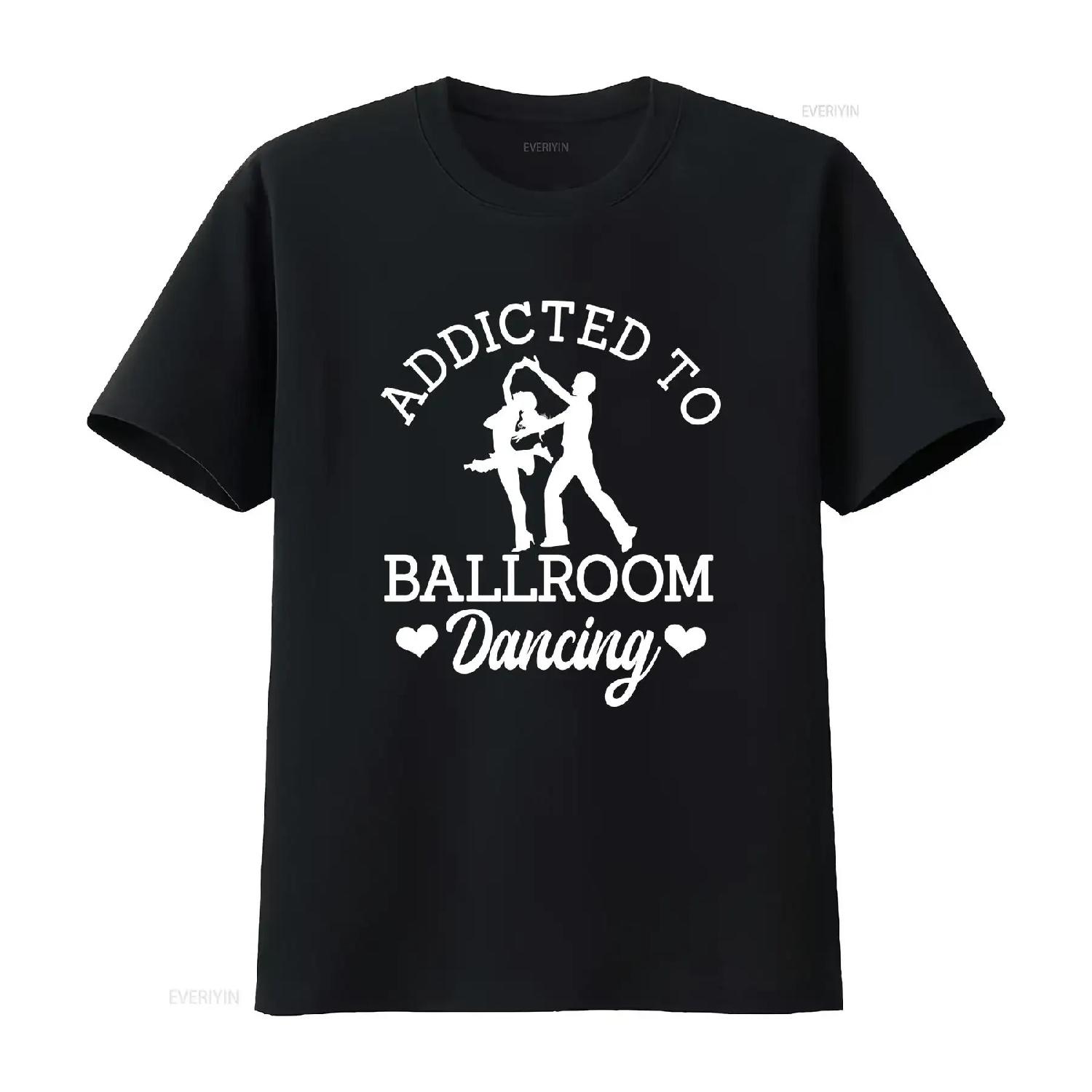 Футболка Addicted To Ballroom Dancing для танцоров и любителей бальных танцев, дизайн для парных танцев, винтажный выстиранный топ для повседневной носки S чёрный