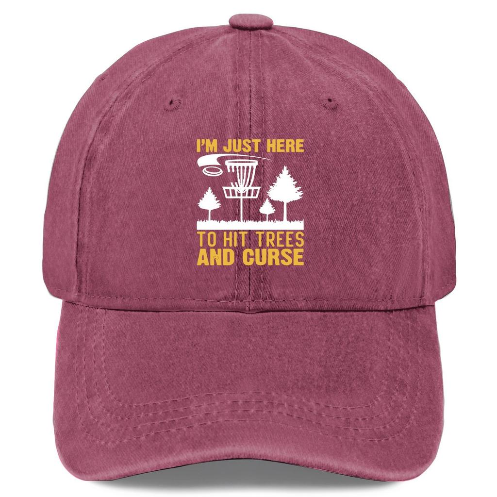 Disc Golf Funny Graphic Baseball Cap Vintage Washed Polyester Adjustable Dad Hat for Casual Outdoor Sports