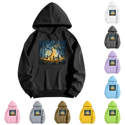 Sweatshirts For Teen Girls Long Sleeve Print Casual Graphic Hoodies Drawstring Pullover Cute Oversized Hoodie
