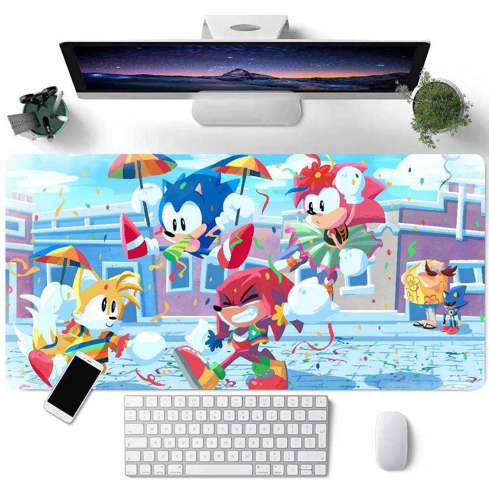 

Cartoon Games Anime S-Sonic Mouse Pad Large Gaming Keyboard Mat LockEdge Rubber Computer Office Accessories LE600x300x2mm
