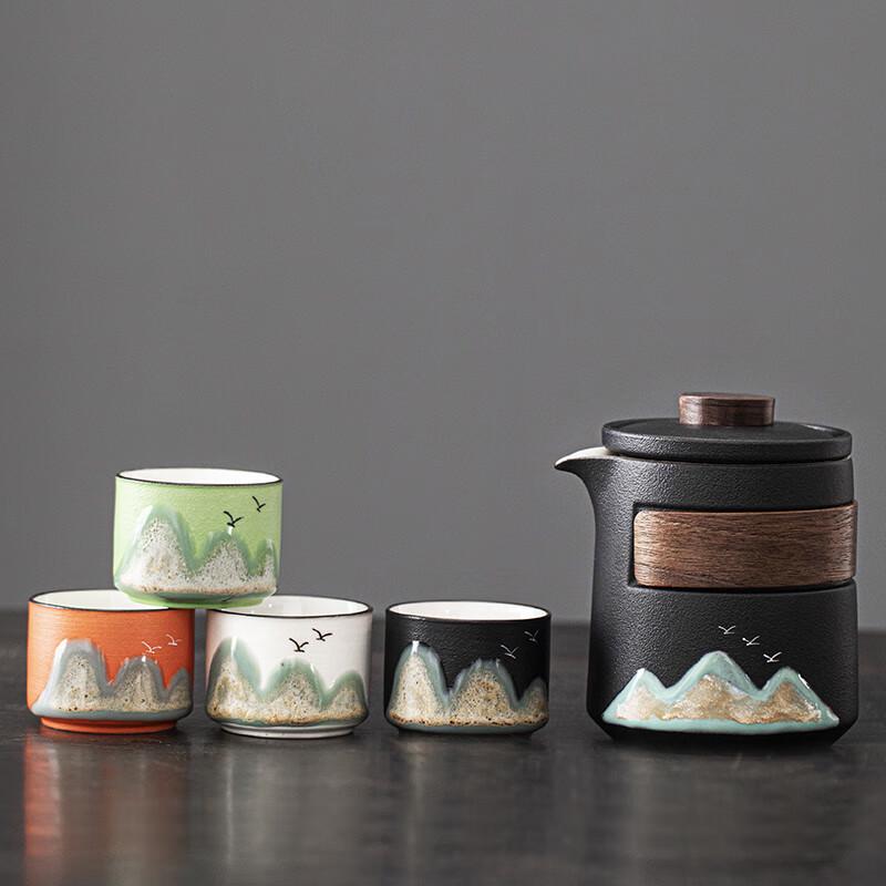 Lainuo Rough Pottery Tea Set - Myriad Mountains and Rivers