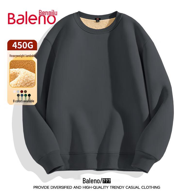 Baleno Men's Lamb Wool Fleece Round Neck Sweatshirt