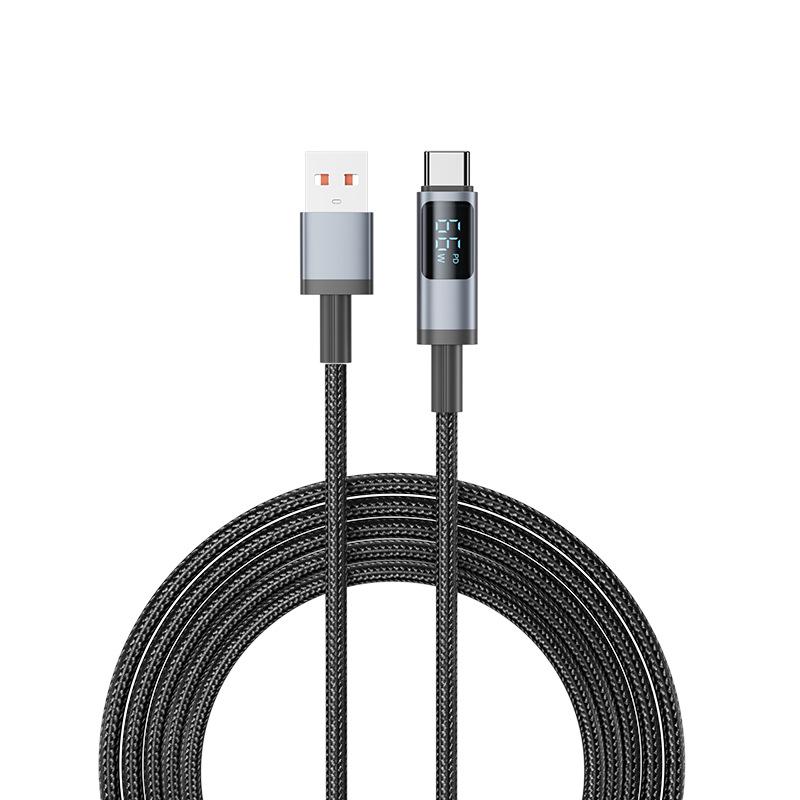 100W Fast Charging Digital Display USB-C Cable for Apple and 66W Flash Charge