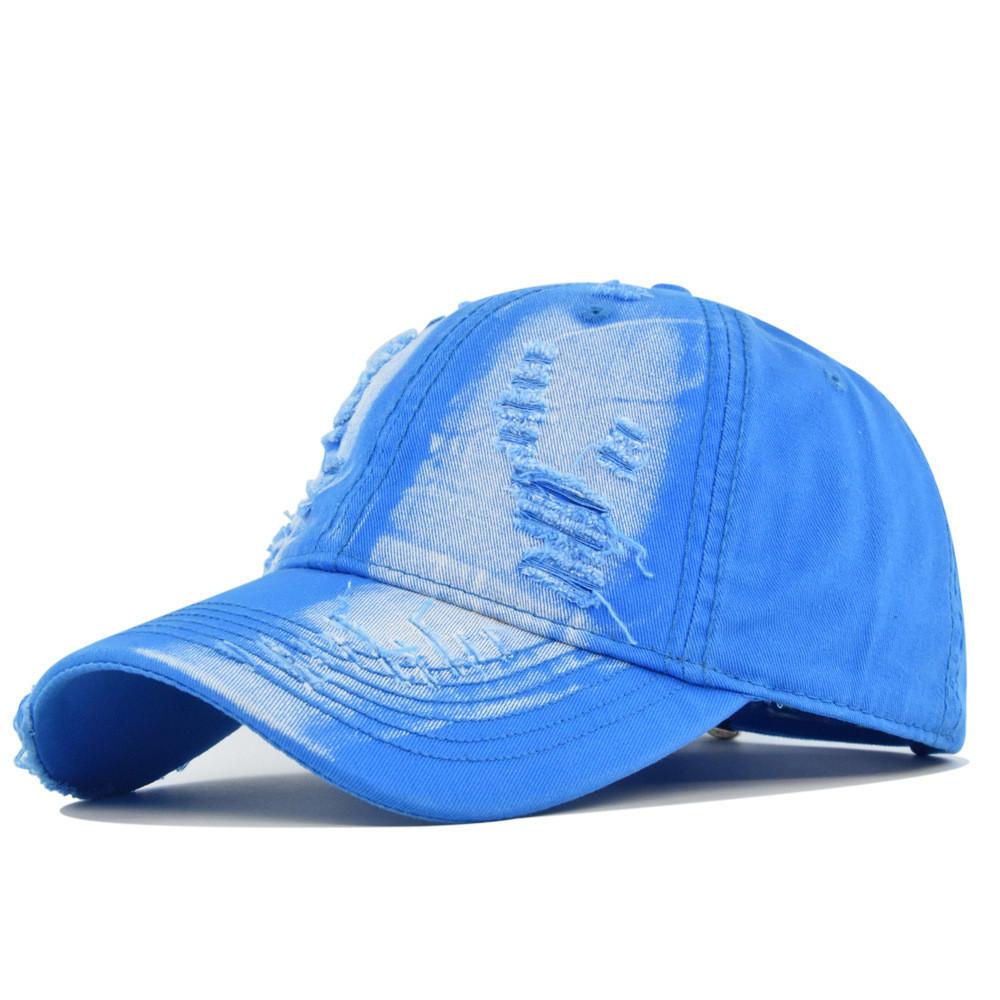 Solid Color Baseball Cap With Curved Brim Washed Cotton Sun Hat