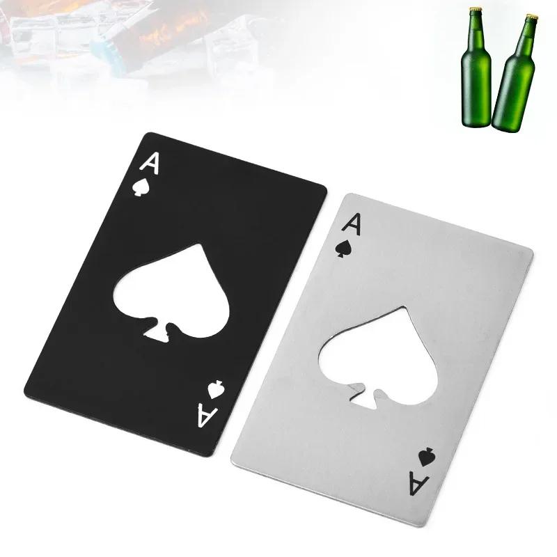 Portable Spades Bottle Opener Poker Shaped Wine Beer Black Peach A Playing Cards A Bottle Opener Hot Stainless Steel Home Tools