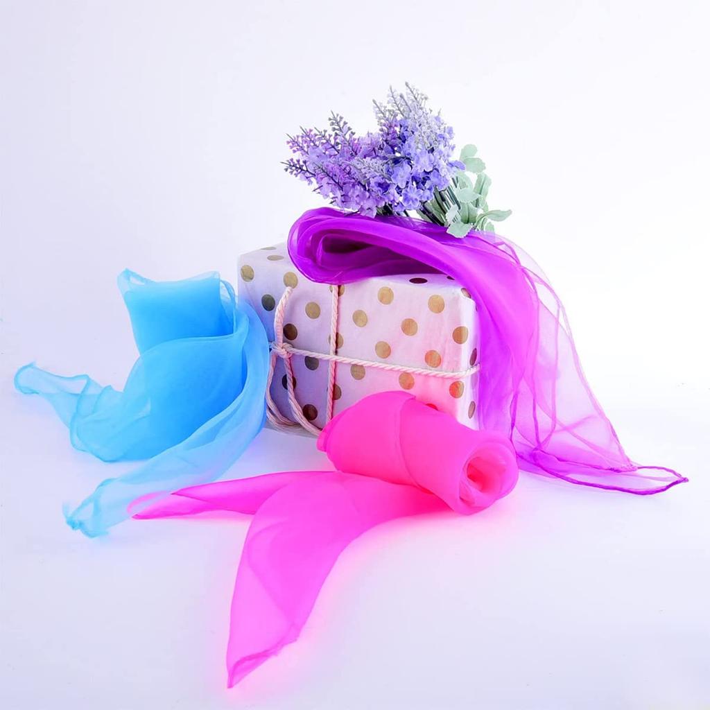 Samcos Chiffon Juggling Silk 10 20 Perfect for Kindergarten and Colorful Chiffon Square Scarves Scarves, Colors, Pieces, Performances, Dance, Play,