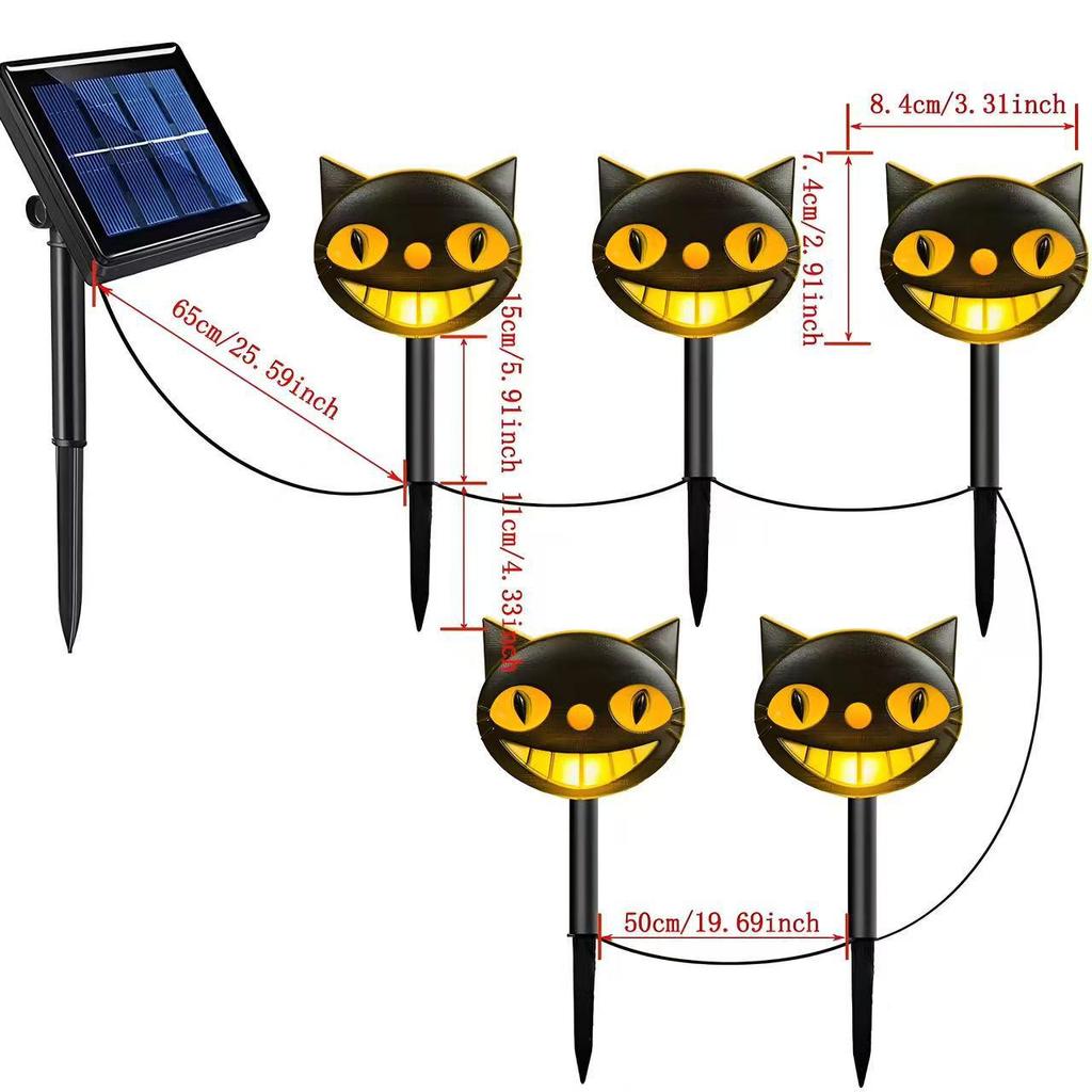 Solar-Powered Halloween Pumpkin Skeleton Ground Lights - Waterproof Outdoor Garden Decor