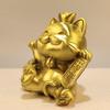 Brass Waving Lucky Ornament Car Decoration Cute Gift Opening Cashier Desk Smiling Face Yuanbao Fortune Cat