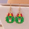Fashion Merry Christmas Wreath Circle Hoop Earrings for Women Girls New  Party Festival Jewelry Gifts