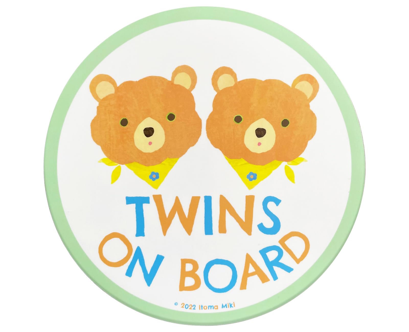 

Pienihoho Itomaki Original Illustration, Car Magnet, TWINS ON BOARD Diameter 5.5 inches (14 cm), One size