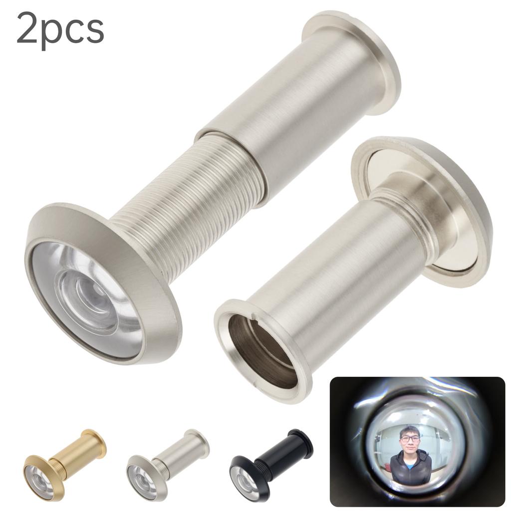 Solid Brass 2pcs 16mm Door Peephole Viewer 200 Degree Wide Angle HD Optical Glass Lens Heavy Duty Universal for 40 to 60mm Thickness Home Office Hotel