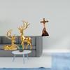 Resin Deer Figurines And Jesus Ornament Crafts Decorative Sculptures for Living Room Bedroom