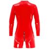 Mens Solid Shiny Latex PVC Leather Slim Fit Jumpsuits Long Sleeve Zipper Leotard Clubwear Costume