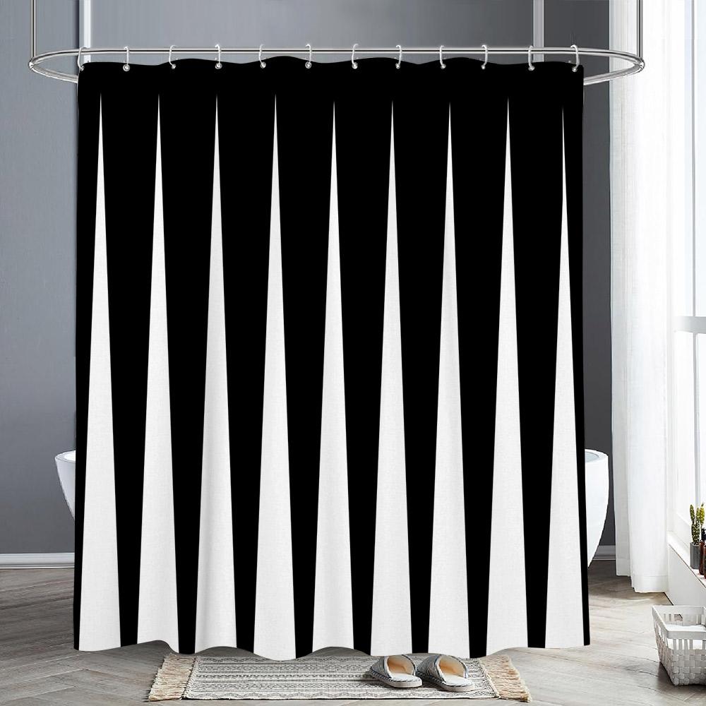 

Абстрактные геометрические линии занавеска для душа с буквенным принтом черно-белая занавеска для душа простая скандинавская занавеска для ванной комнаты декор ванной комнаты 180x210cm-70x83in