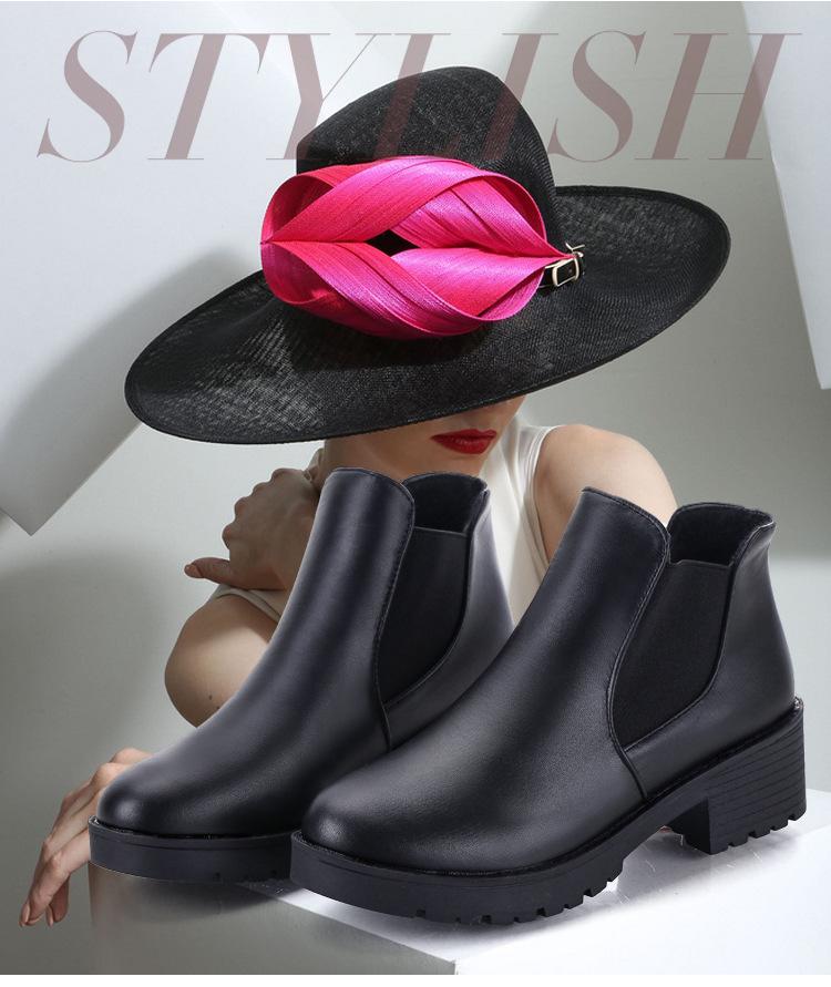 2025 Autumn New Martin Boots Short Boots Women's European and American Round Head Black Short Boots Casual Women's Boots