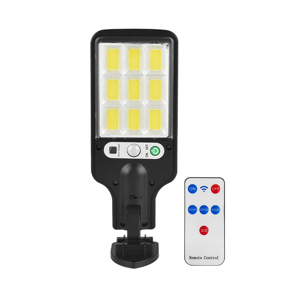 Solar Powered High Brightness Street Light IP65 Waterproof Parking Lot Light Remote Control 3 Modes for Yard Garage Sports Court
