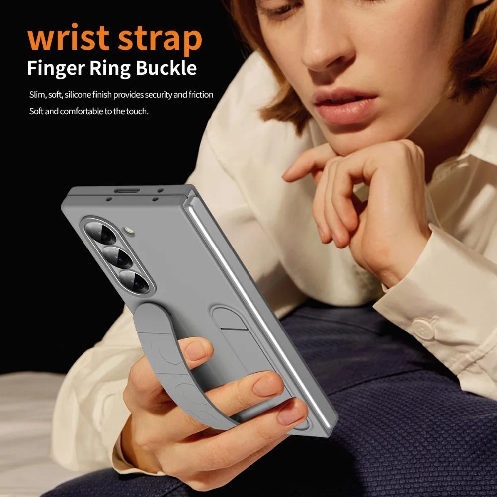 Originale Kratzfeste Handyhülle für Samsung Galaxy Z Fold 7 6 5 4 3 5G Ständer Gehärtetes Glasfolie Silikon Griff Schutzhülle
