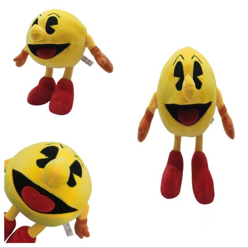 25cm Peluche Pac-Man Cartone Animato Bambola di Peluche Creativa Carina Ornamento per Divano Camera da Letto Cuscino Bambola Compagna per Dormire Regalo per Amici