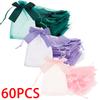 60 Peças Saco de Organza Embalagem de Joias de Casamento Cordão Malha Transparente Bolsas de Presente de Festa Saco de Presente de Organza Atacado