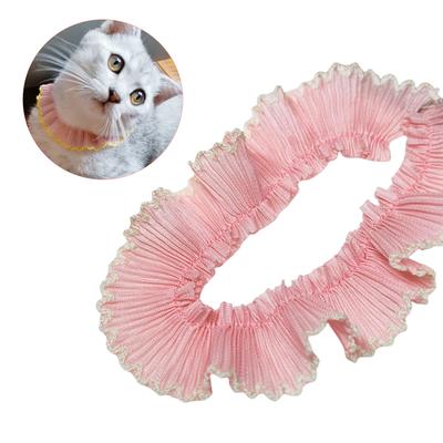 Elegant 3cm Chiffon Ruffle Lace Trim With Dogtooth Designs Pleated Lace Trim For Sewing Craft Project Garment Accessory