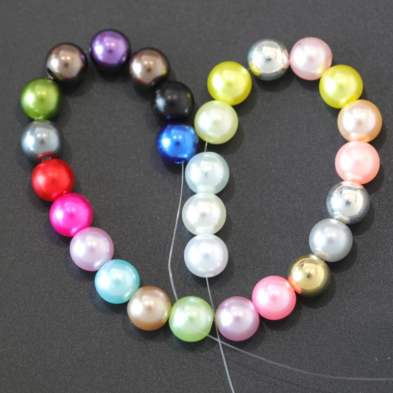 4 6 8 10 12MM mit Loch ABS Imitation Simulierte Perle Lose Perlen Perlen für Schmuckherstellung DIY Zubehör
