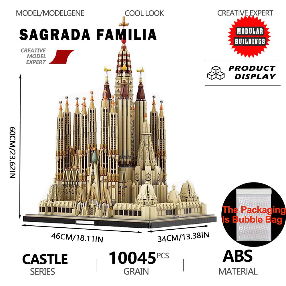 Interesting Toys Huge 10045Pcs Sagrada Familia Spain Landmark Building Blocks Difficult Architecture Assembly Bricks Barcelona Church Model Gifts