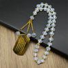 Thailändische Buddhistische Schriftzeichen Anhänger für Auto, Anhänger für Damen Herren Edelstahl Goldfarbe Religion Glaube Kristallkette Schmuck