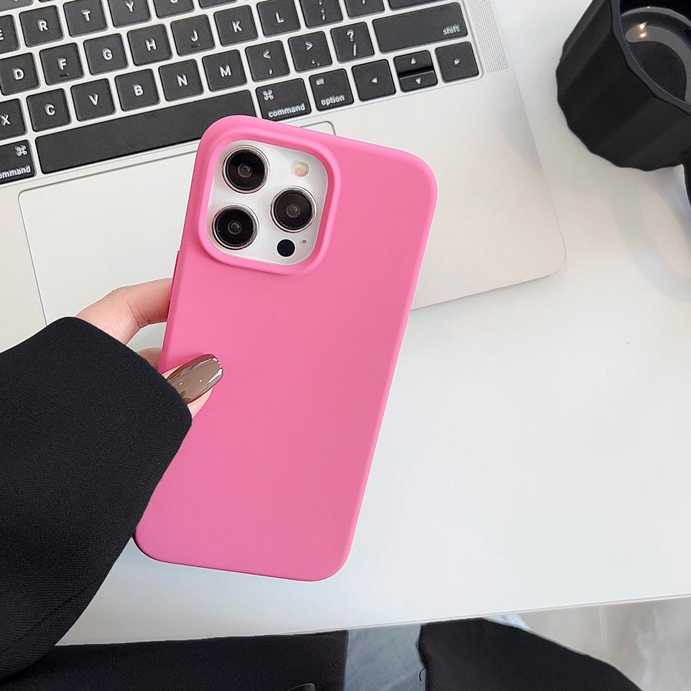 Capa de Celular iPhone 16 de Silicone Líquido Verdadeiro 14promax Coreana 12 Premium 13 Cor Sólida 11