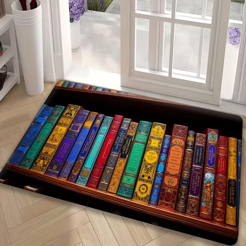 Super Soft Flannel Book Opening Pattern Carpet Anti Slip Home Decoration Carpets Such As Living Rooms Bedrooms Kitchens, Etc