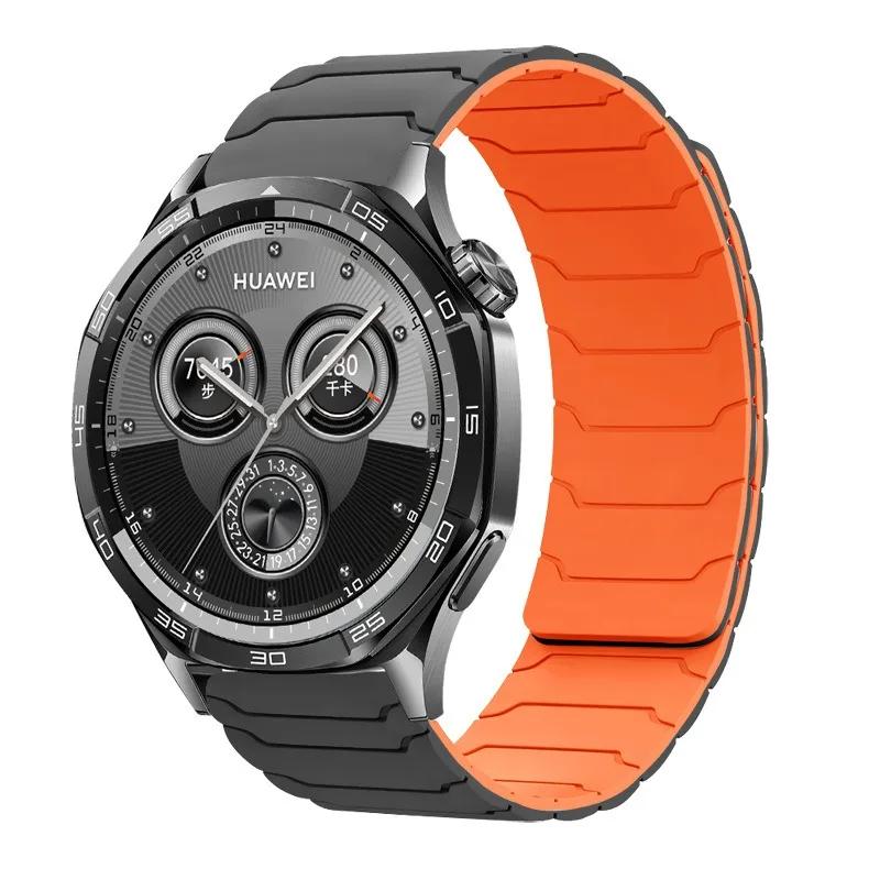Magnetic Silicone Strap for 20mm 22mm Huawei Watch GT4/5/5/6 Pro GT6 46mm Sport Band for Amazfit Active 2/GTS/GTR/Bip 6/Balance2