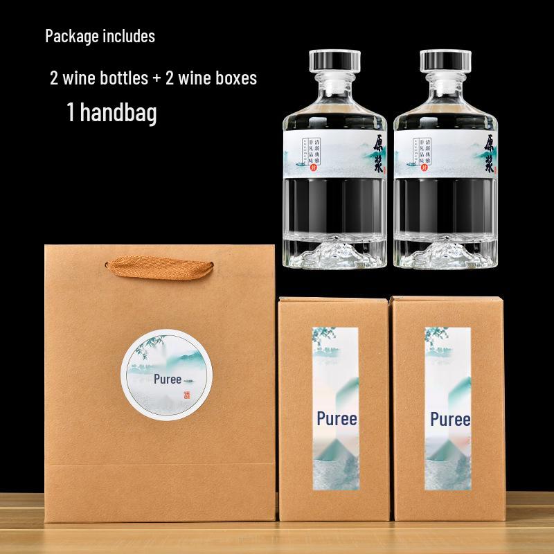 Kaitian 500ml Glass Wine Bottle Set with Label & Gift Box – Perfect for Weddings