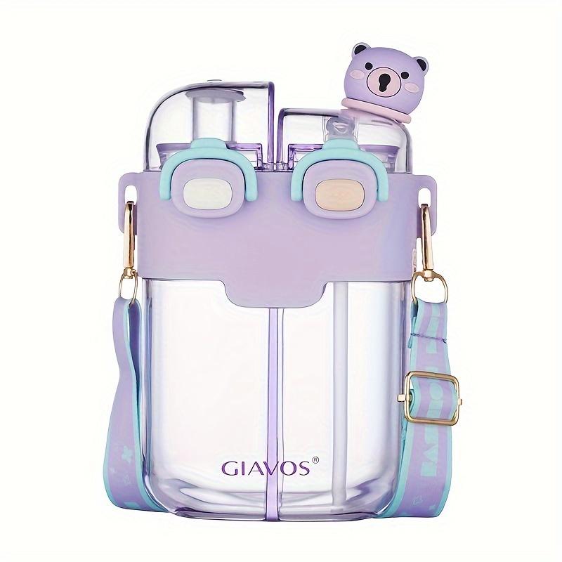 1pc 17.92/26.37oz Portable Leakproof Double Drink Water Bottle with Straw and Strap for School, Sports, and Travel - Stay Hydrated On the Go!