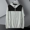 Chaqueta de Verano para Hombre Tallas Grandes Sección Fina Secado Rápido Protección Solar Manga Larga Holgada Casual con Capucha