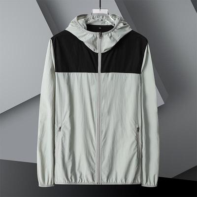 Men's Summer Plus Size Thin Section Quick Dry Sunscreen Jacket Long-sleeved Loose Casual Hooded Jacket