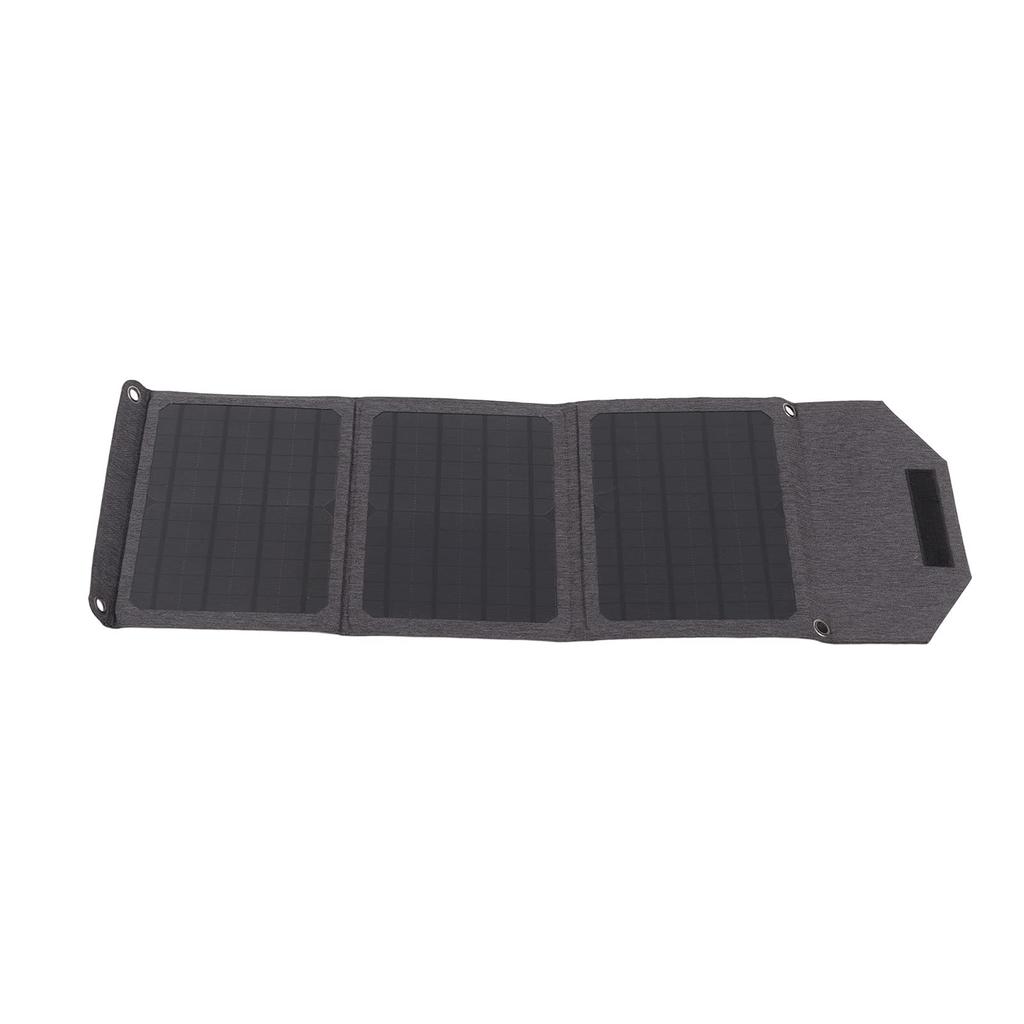 Ongwan 18W 5V Foldable Solar Panel Charger, Monocrystalline Silicon Solar Panel, DC Type-C Dual USB Port Solar Panel for Outdoor Activities