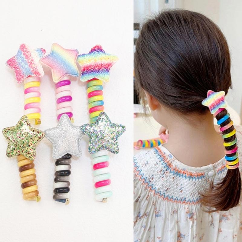 Women Plastic Hair Rope Spirals Hair Rings Teens Hair Ties Hair Shaping Ornament