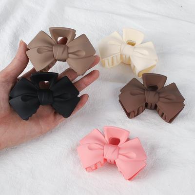 Yeni Şeker Fiyonk Saç Tutucu Klipsler Kadın Kız Mat Plastik Büyük Fiyonk At Kuyruğu Tutucu Saç Klipsleri Yengeç Tokalar Saç Aksesuarları
