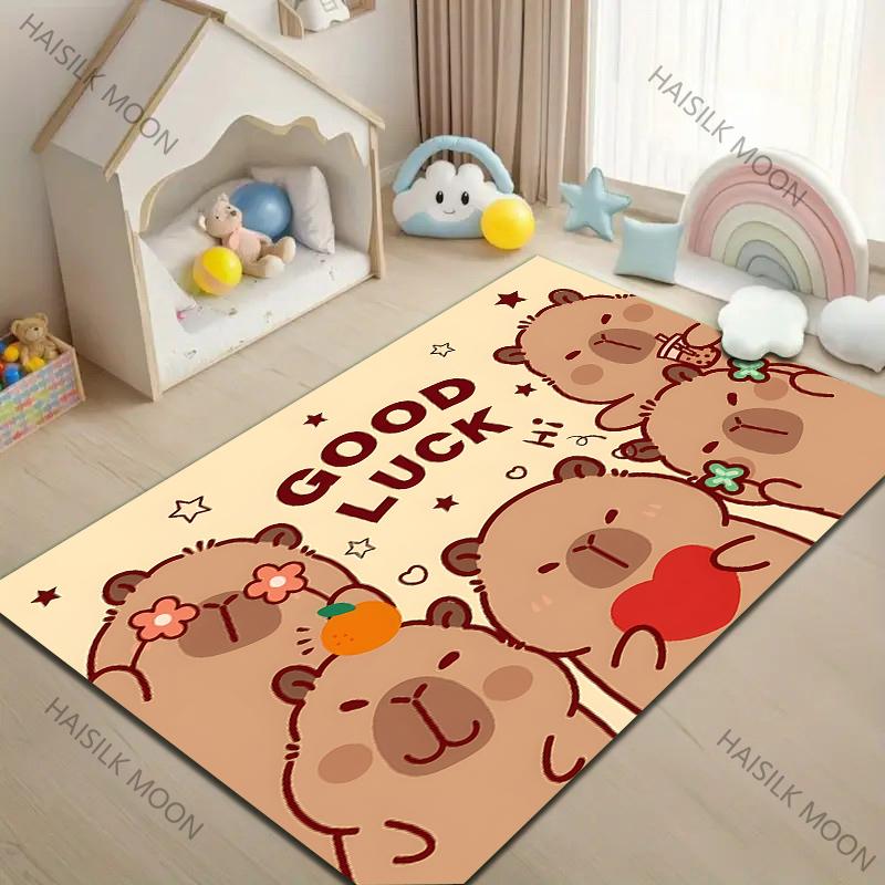 

Multi-Size Cute Cartoon Capybara Pattern Carpet for Living Room Bedroom Sofa Home Decor Non-slip Floor Mat Large Size 40cm x 60cm