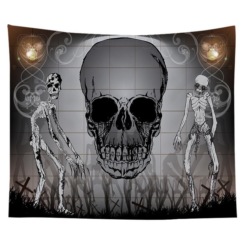 Home Decor Halloween Skull Pumpkin Tapestry Wall Tapestry Hippie Tapestry Dorm Decor Blanket 230x180cm