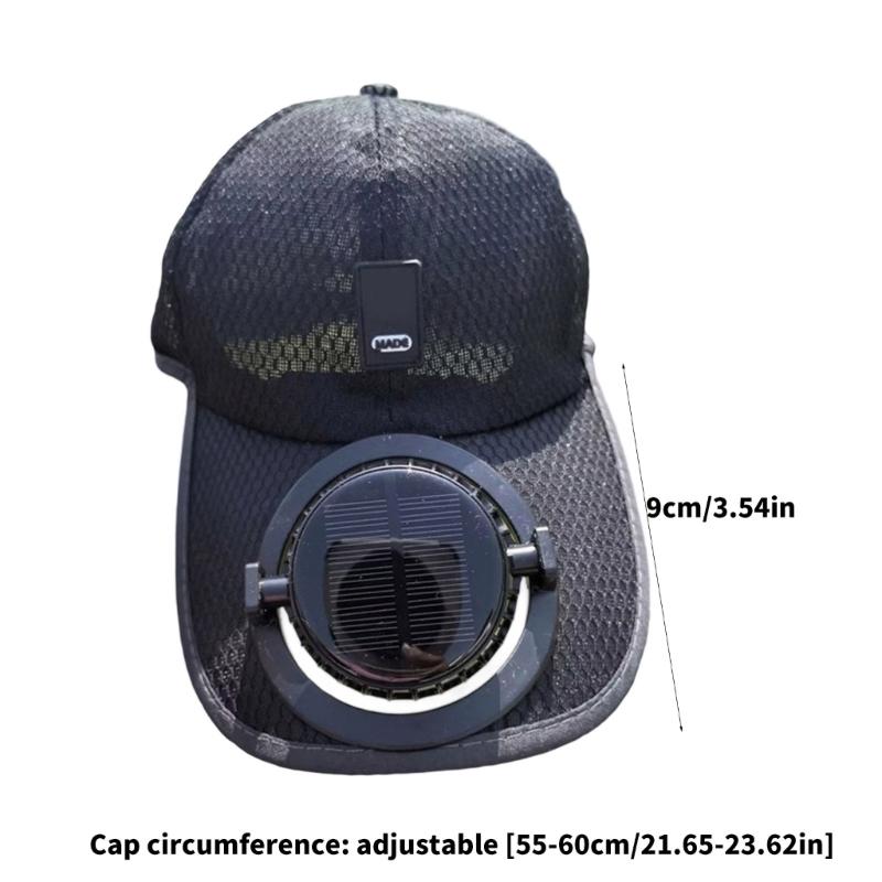 Solar Powered Cooling Fan Hat With USB Charging For Outdoor Activities 600mAh Rechargeable Adjustable Ventilated Sun Hat