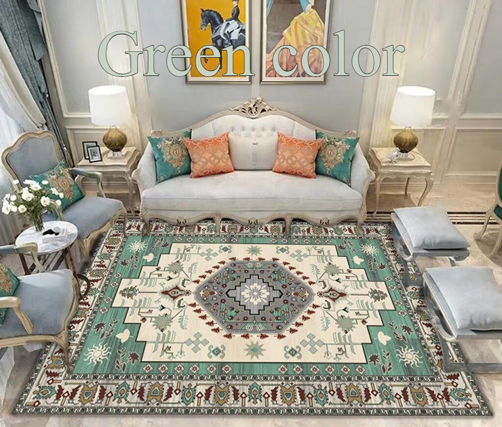Blauw Vintage Luxe Patroon Vloerkleed Groot Antislip Tapijt voor Woonkamer Slaapkamer Vloermat Huisdecoratie 80x120cm(31x46in)